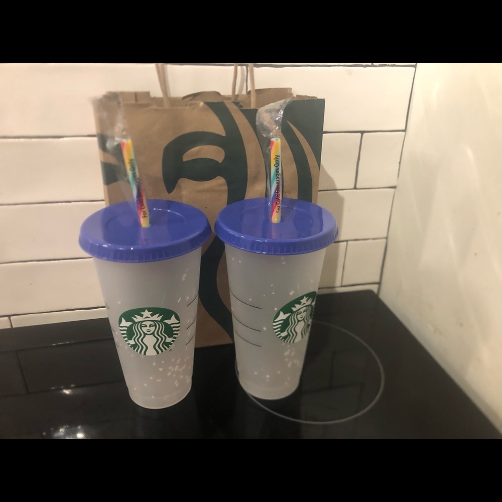 Two (2) Starbucks Colour Changing Confetti 🌈 Cups